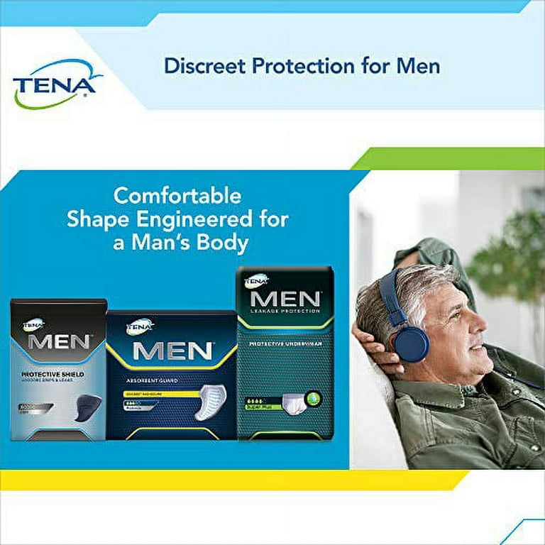 tena incontinence guards for men, moderate absorbency, 48 count