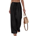 thumbnail image 2 of Fantaslook Wide Leg Pants for Women High Waisted Drawstring Pleated Trousers Pants Summer Casual Work Pants with Pockets, 2 of 8