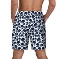 thumbnail image 2 of Lsque Mens Swim Trunks black Skull white Pattern - Bathing Suit Compression Liner - Beach Swim Shorts Swimwear - (S-3XL) - Stretch Quick Dry -Medium, 2 of 9