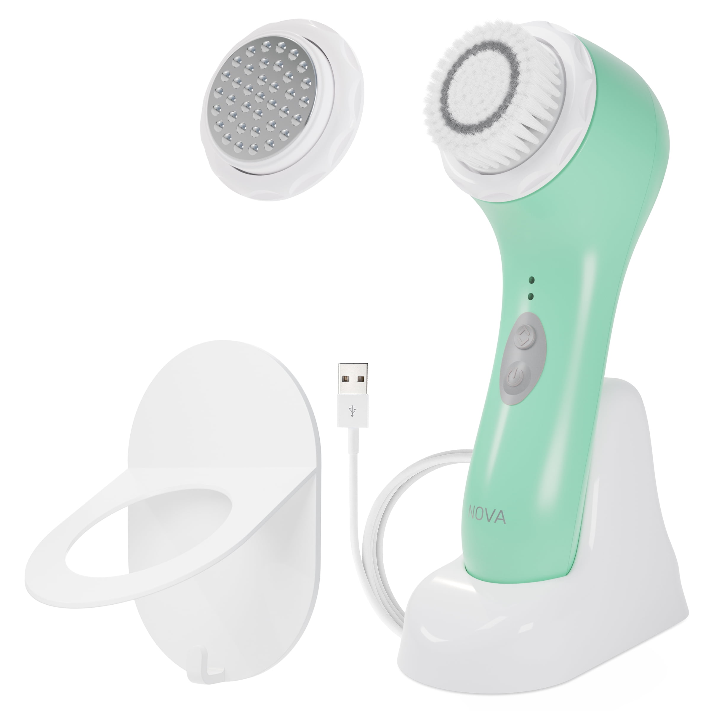 Spa Sciences NOVA: Sonic Facial Cleansing, Exfoliating, Serum Infuser Device with Antimicrobial Brush Bristles