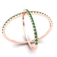 thumbnail image 2 of 0.245 ct Round Cut Simulated Emerald Statement 14K Rose Gold Womens Engagement Ring, 2 of 5