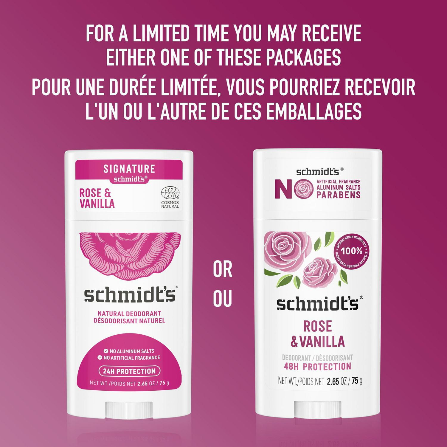 Schmidt's  Rose & Vanilla Natural Origin Deodorant