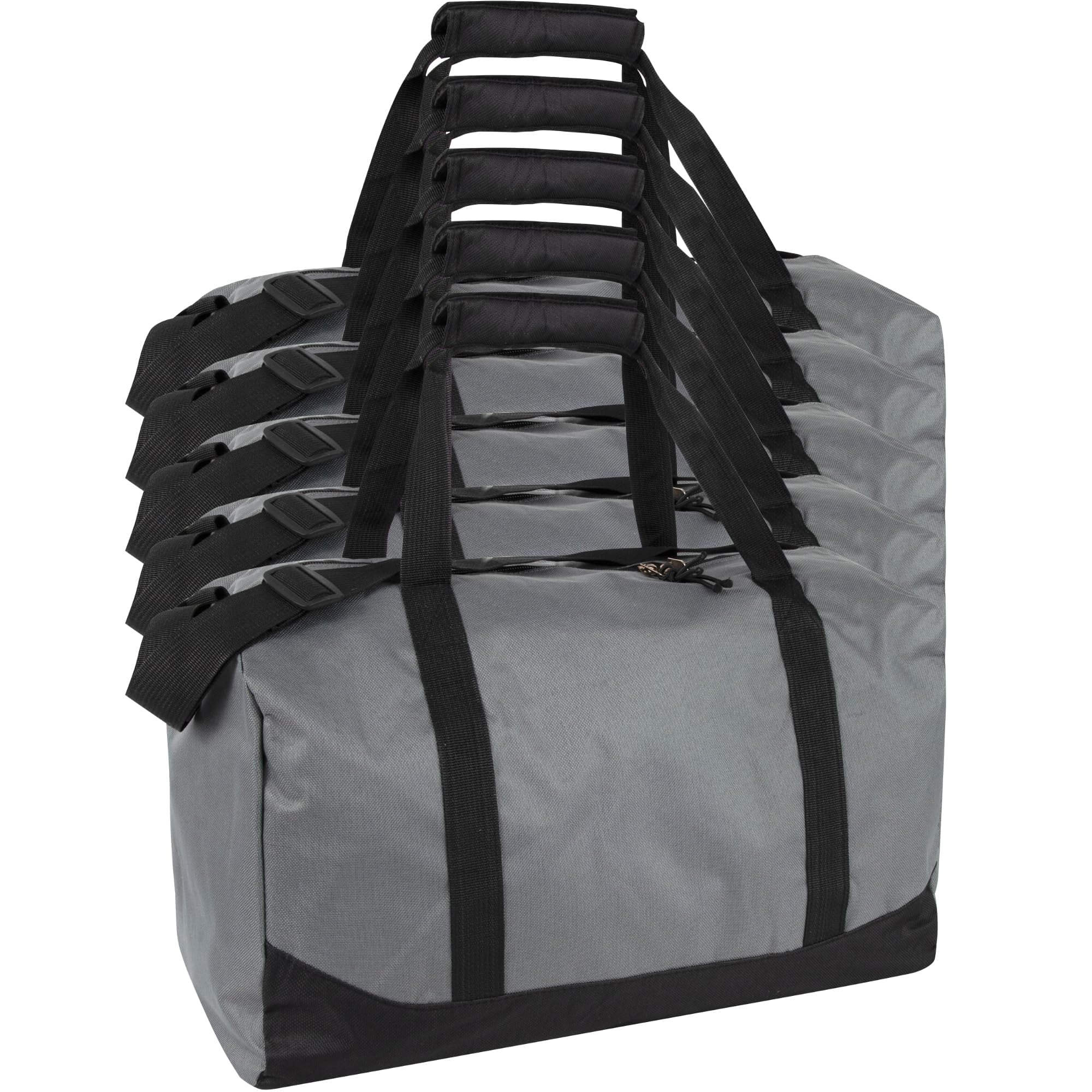 24 Pack 30 Liter Capacity Unisex Duffel Bags with Handle and Luggage Shoulder Strap for Gym, Travel and Commuting in Gray