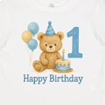 thumbnail image 4 of Inktastic 1st Birthday Bear with Cake and Balloons Boys or Girls Baby T-Shirt, 4 of 5