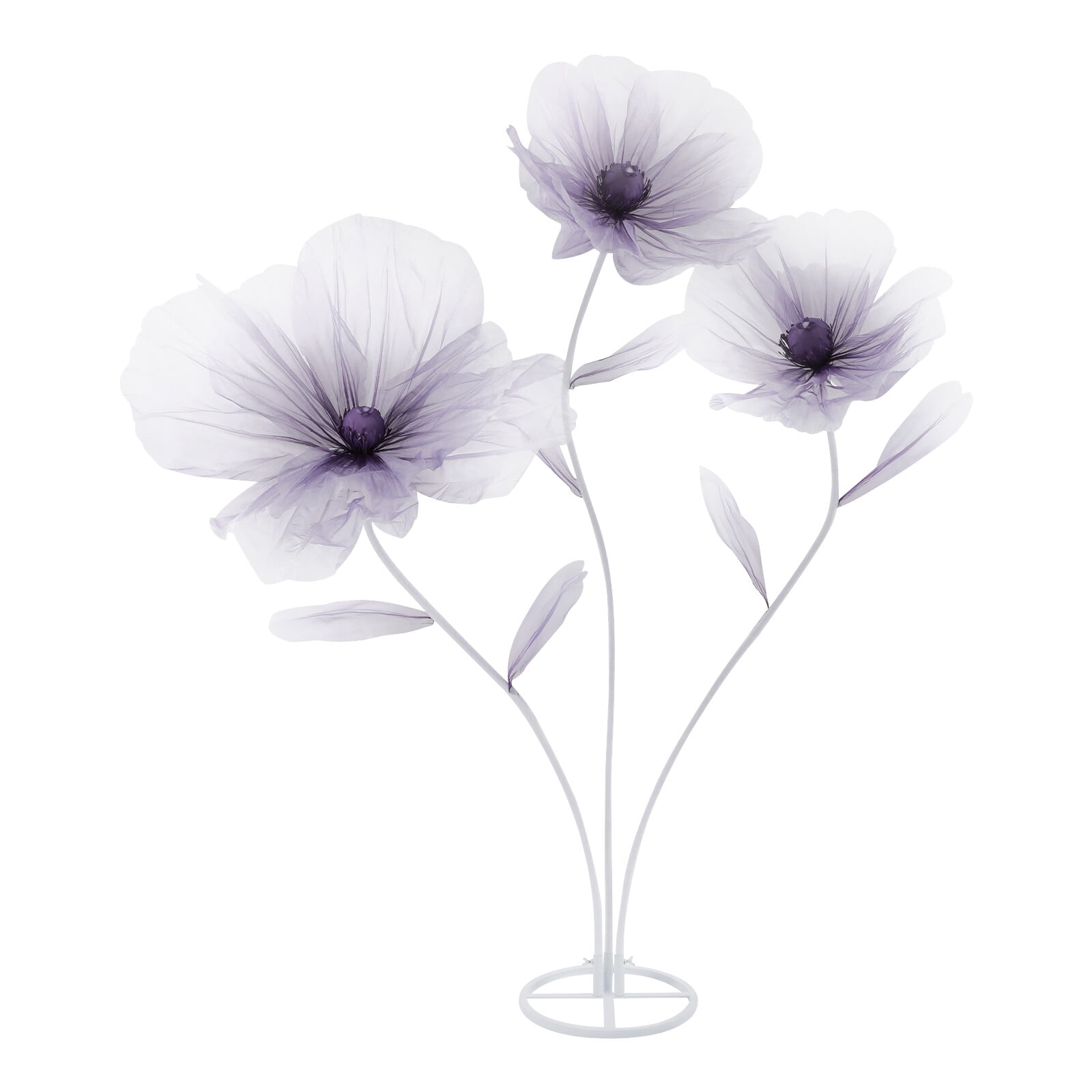 ToppiJoy 67" Giant Artificial Flowers for Decoration, Large Fake Flower with Standing Stems and Base for Wedding Decor, Shop Window, Photography, Banquet (Purple)