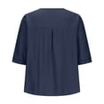 thumbnail image 5 of Fznquz Tunic Womens Tops Elbow Length Blue Casual T Shirts Embroidered V Neck Fashion Women’S Blouses, 5 of 6
