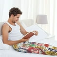 thumbnail image 5 of Gukieu Travel Stamp Print Men's Home Trousers, Elastic Drawstring Home Pajamas Clothing Suitable for Adult Men-X-Large, 5 of 6