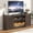 Brown with 36''Fireplace, variant on ANPOO 75''Farmhouse Fireplace TV Stand for 80''/85'' TV, Entertainment Center with 36'' Electric Fireplace, Power Outlet & Fluted Sliding Barn Doors, Media Console with Storage for Living Room