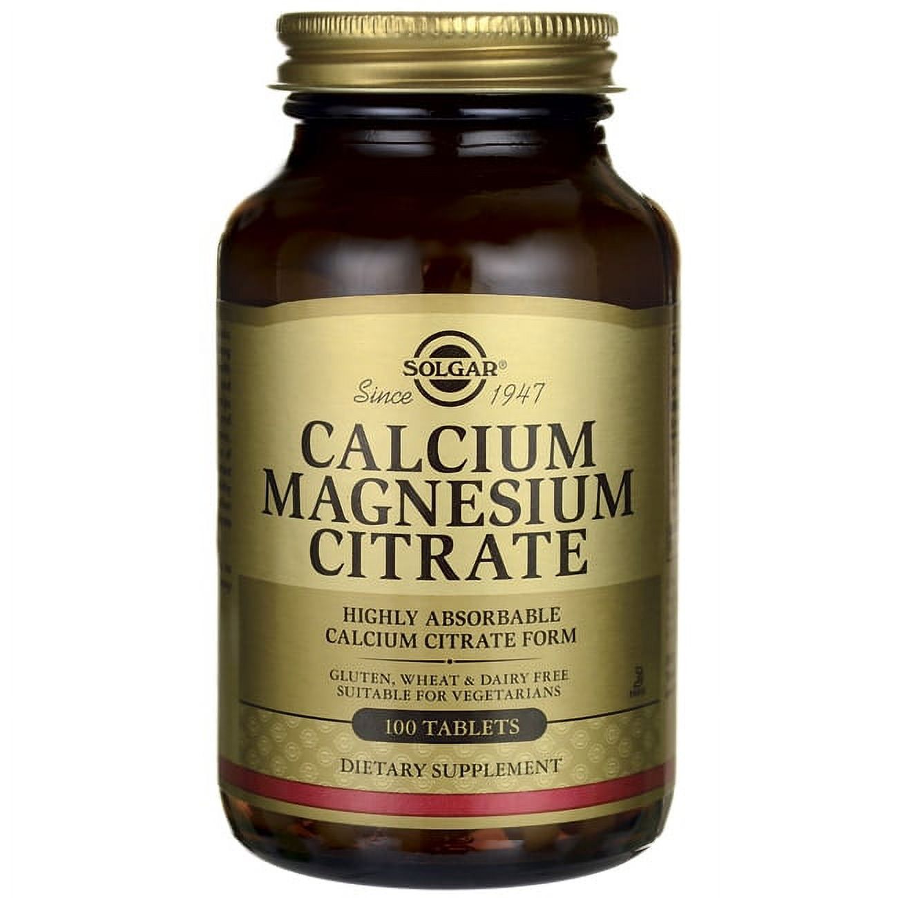Solgar Calcium Magnesium Citrate 100 Tablets - Bone & Whole Body Health, Made With US Sourced Materials