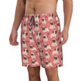 thumbnail image 2 of Adobk Cute French Bulldog Print Men's Swim Trunks Hawaiian Bathing Suit Swimsuits Beach Shorts with Pockets-, 2 of 6