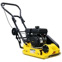 LuckyNote 2.5HP Gas Plate Compactor, 79.7cc 8200N Force Tamper with 19.3" Plate & Foldable Wheels, for Paving & Soil Compaction, Yellow