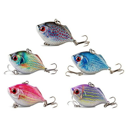 5Pcs 4cm 8.8g Plastic VIB Fishing Lures Mini Vibration Artificial Hard Baits Swimbait for Bass Pike Perch Freshwater Fishing