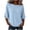 *Light Blue, variant on VBVC Women's Crew Neck 3/4 Sleeve Top , Ladies' Drop Shoulder Loose Fit Tunic , Casual Stretchy Tee Shirts For Women, S-2XL