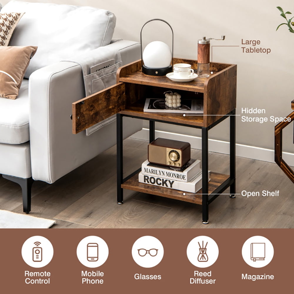 Finihen End Table, Lift Top End Table with Charging Station and Storage Shelves, Sofa Side Table, Bed Side Table, for Living Room, Bedroom, Coffee Finihen End Table, Lift Top End Table with Charging Station and Storage Shelves, Sofa Side Table, Bed Side Table, for Living Room, Bedroom, Coffee