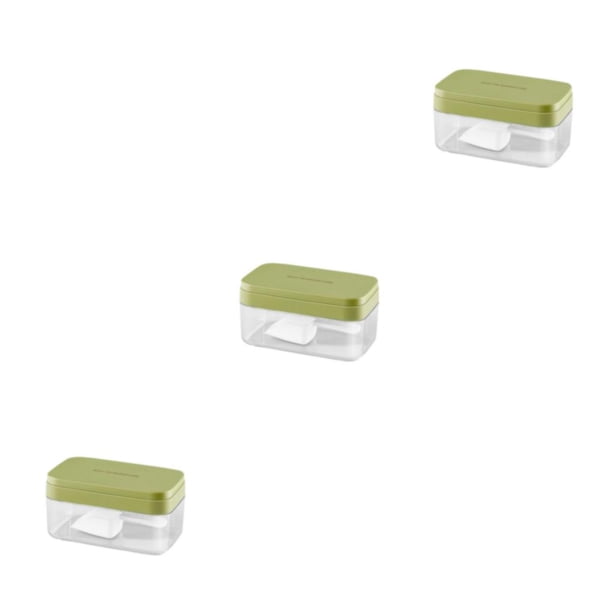 Bewildely Ice Cube Mold Maker Tapa Caja de almacenamiento Bar Cocina Un botón Liberación rápida Bebida Cerveza Silicona Accesorio Verde / Type1 NO1