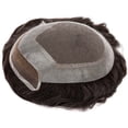 thumbnail image 4 of Men Toupee Mens Prosthesis Replacement System 120% Real Human Hair Wigs Men Lace Hair System Unit Swiss Lace with PU Around Men Hairpieces, 4 of 7