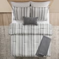 thumbnail image 3 of Mainstays Yarn Dyed Stripe 5-Piece Grey Comforter Set, King, 3 of 15