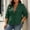 #0488-Green, variant on Women's Plus Size 3/4 Sleeve Blazer Pleated Lapel Single Button Jacket with Pockets Shoulder Pads for Office