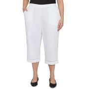 Alfred Dunner Womens Plus-Size Lace Dotted Trim Capri