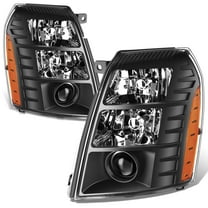 DNA Motoring For 07-14 Cadillac Escalade ESV EXT Projector HID Headlight Lamps Pair Black/Amber