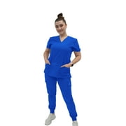 Fubu Womens V-Neck Scrub Top Medical Nursing Uniform