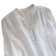 thumbnail image 5 of Chemises à Manches Longues Col en V pour Femmes, Tunique en Coton et Lin, Blouse Douce et Décontractée, 5 of 5