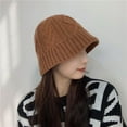 thumbnail image 2 of CoCopeaunts Autumn Winter Panamas Hat for Women Thick Knitted Hat Womens Warm Woolen Fisherman Hat Hip-Hop Skullies Cap, 2 of 6
