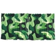 thumbnail image 7 of Yayeee Kitchen Curtains Tier Set of 2 Light Filtering 57"x24" Over Sink Window Panels, Green Camouflage Pattern, 7 of 7