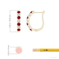 thumbnail image 2 of Angara Natural Ruby and Diamond Huggie Hoop Earrings for Women in 14K Yellow Gold – July Birthstone Jewelry | Prong-Set Ruby Hoop Earrings, 2 of 8