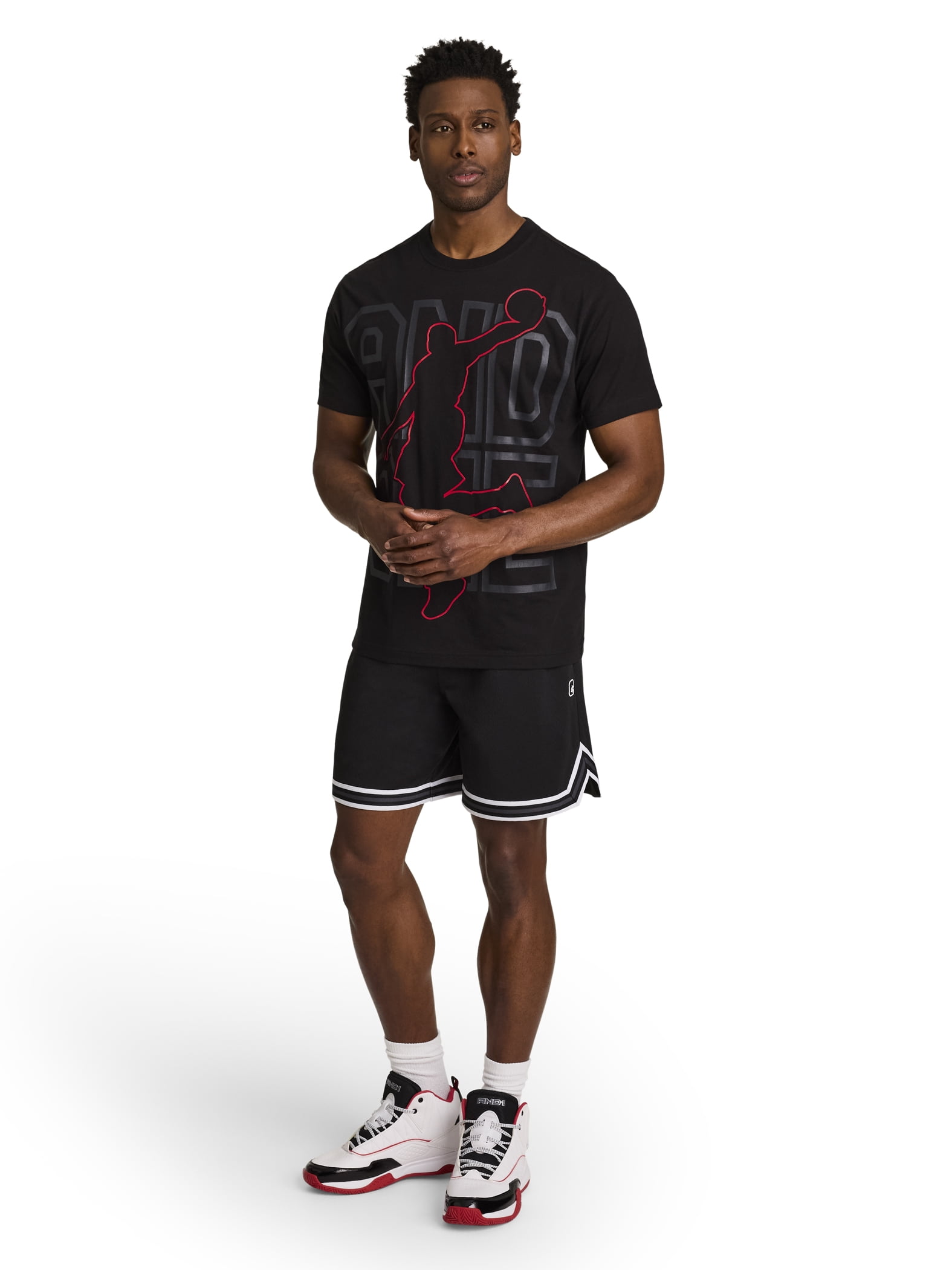 AND1 Men's and Big Men's Challenger Short, 8" inseam, Sizes XS-5XL