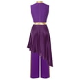 thumbnail image 2 of Choomomo Robe de Danse Sans Manches Ourlet Asymétrique Maxi Robe avec Pantalon Ample Ensemble Violet TG, 2 of 7