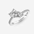 thumbnail image 5 of Pandora Double Heart Sparkling Ring - Sterling Silver Ring for Women - Gift for Her - Sterling Silver with Clear Cubic Zirconia - Size 5, 5 of 6