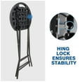 thumbnail image 2 of RTVR 24-Inch Round Collapsible Folding Stool with 300lbs Capacity Set of 1, Black, 2 of 6