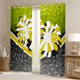 thumbnail image 2 of jejeloiu Cheer Cheerleading Curtains Pack of 2 (42x84 Each),Gymnastics Dancing Lovers Curtains Blackout,Yellow Gray Green Bedroom Curtains For Girls Teens,Breathable Home Decor, 2 of 6