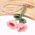 thumbnail image 5 of T-HOTLYST Handmade Flower Crochet Keychain with Pearls Soft Yarn Texture Fashion Key Holder Suitable for Bags and Keys Decorating, 5 of 19