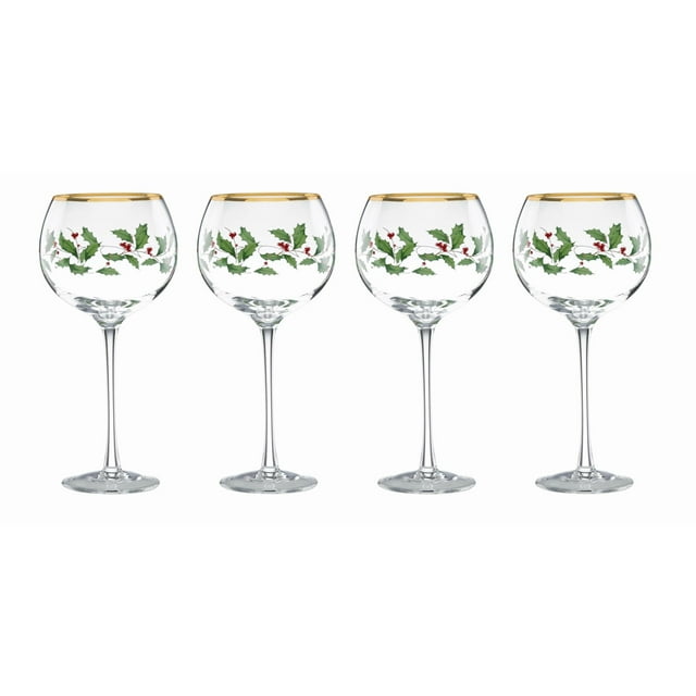 Juego de globos de vino Lenox Holiday, 4 piezas, vaso de 473 ml