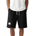 thumbnail image 2 of TKKCS Mens Casual Drawstring Shorts- Elastic Waist Flat Front Breathable Lightweight Daily Wear Summer Beach Shorts with Pockets Black Size 3XL, 2 of 7