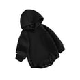 thumbnail image 2 of Aojekbee Baby Hooded Romper Long Sleeve Chest Pocket Solid Color Bodysuit Newborn Playsuit, 2 of 10