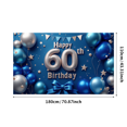 thumbnail image 3 of Metallic Balloons Happy 60 Birthday Decorative Banner for Birthday Celebration Party Indoor Decoration, 3 of 8