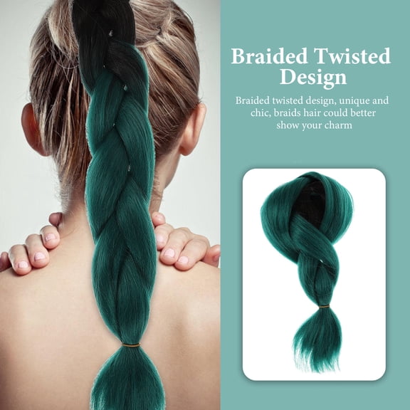 WESIEVYA Decorative Green Jumbo Braiding Hair Wig with Twisted Braids Hair Extension