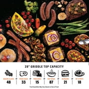 Blackstone Original Outdoor Griddle, 2-Burner 28 Flat Top Grill with Hood and Wheels, Black