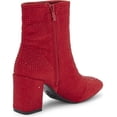 thumbnail image 3 of Top Moda Women Ankle Boots Block High Heels Rhinestone Bling Short Booties Side Zipper HESTER-15 Red 11, 3 of 5