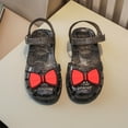 thumbnail image 2 of Xfvqtps Jelly Sandals for Girls Fisherman Gladiator Closed Toe Hollow out Hook and Loop Bow Shape Decor Flash Waterproof Beach Travel Flat Sandals for Toddler Little Kid Big Kid Black, 2 of 7