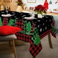 thumbnail image 2 of Christmas Tablecloth 60 x 84 Inch, Christmas Trees Table Cloth Rectangular, Black Buffalo Plaid Oblong Winter Xmas and Snowflake Tablecloths for Kitchen Dining Decor, 2 of 7