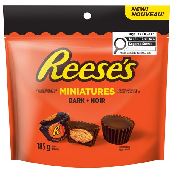 REESE'S Peanut Butter Cup Dark Chocolate Miniatures, 185g, 185 g