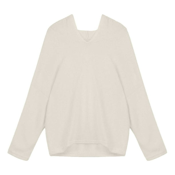Blusa de manga larga con cuello en V para mujer Fridja fhghd2337