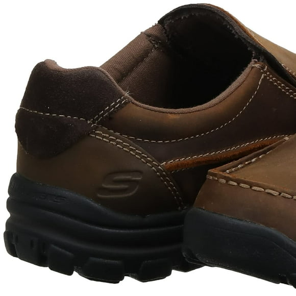 Skechers Men's Braver Rayland Slip-On Loafer,Dark Brown Leather,11 2E US