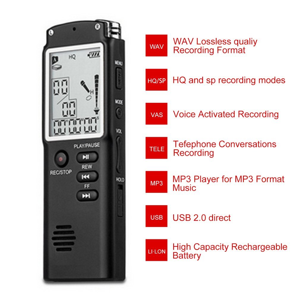 Mini T60 Professional Voice Recording Device Time Display Large Screen