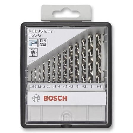 BOSCH - PROFESSIONAL (BLUE) - Robust Line HSS-G Drill Bit Set, 13 Piece