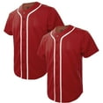 thumbnail image 1 of TOPTIE 2 Pack Men's Baseball Jersey Button Down Jersey Short Sleeve Shirt-Red Red-L, 1 of 6